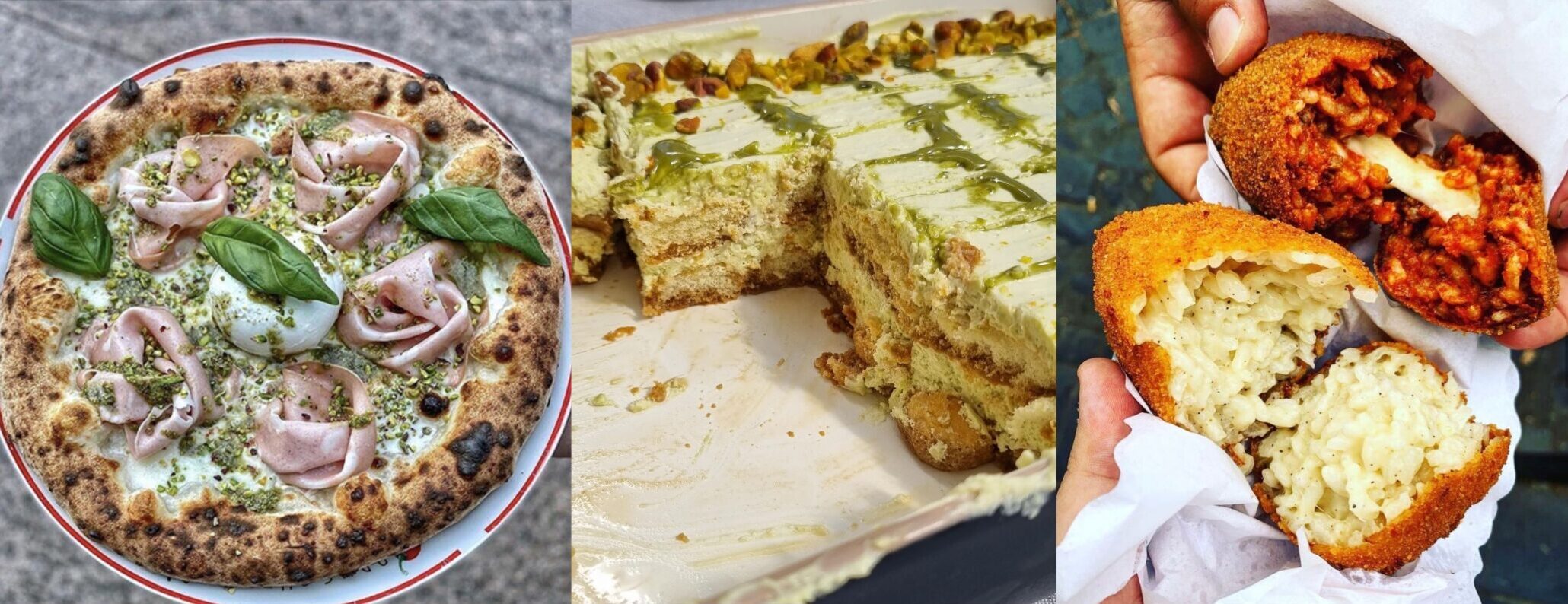 Pizza napolitaine avec burrata, mortadelle et pistaches